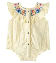 [Louise Misha] Louise Misha Baby Jade embroidered cotton playsuit M 12 yellow