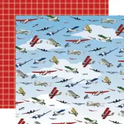 2 Sheets of Carta Bella OUR TRAVEL ADVENTURE 12x12 Cardstock - Away We Go