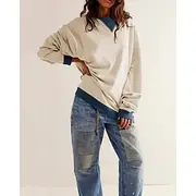 Women's Track Top Pullover Patchwork Long Sleeve Top Athleisure Fall Thermal Warm Windproof Tennis Golf Running Sportswear Activewear Color Block Apricot Wine