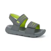 New See Kai Run "Billie" Grey/lime open toe machine washable sandals, 6,NWT