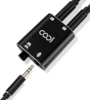 COOIDEA 3.5mm Stereo Audio Switcher Support 1 in 2 Out or 2 in 1 Out with 3.5mm Audio Cable, 2 Ports AUX Audio Speaker Selector for PC Phone Laptop Headphone