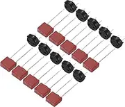 uxcell 10Set DIP Mounted Miniature Square Slow Blow Micro Fuse with Fuse Holder for Electronic Parts PCB LCD Repair, T-2A 2A 250V, Red