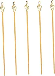 5pcs Barbecue Sign BBQ Skewers Grilling Vertical Skewer BBQ Grill Charcoal BBQ Marshmallow Roasting Sticks Flat Kabobs Meat Kebab Picks Charcoal Grill Golden Stainless Steel