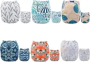 Alva Baby Pocket Cloth Nappies Reuseable Washable 6PCS Diapers + 12PCS Inserts 6DM26-EU