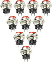 10X Round Circle Button Head Power Switch Circle Control Kill Switch Small Self-Reset Push Button Start Power Switch Compound Button Power Switch Accessory