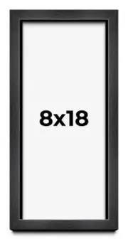 8x18 Shadow Box Frame Grey Charcoal Black | 0.875 Inches Deep | Solid Wood Shado