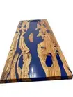 Blue Epoxy Resin Dining Table Tops, Hanmddae Furniture, Resin Walnut Table Decor