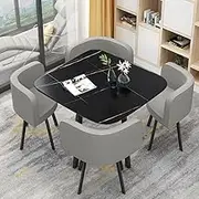 Dining Dining Table Set for 4,Space-Saving Conference Business Coffee Table, Office Meeting Reception Negotiation for Combination Office (Color : Light Gray)