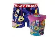 Crazy Boxer SpongeBob Men's Boxer Briefs in Ice Cream Pint Package Large (36-38)