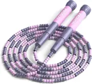 Soft Beaded Skipping Rope, Adjustable Tangle Free Jump Rope Segmented Fitness Sk