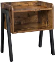 Vintage Nightstand Stackable End Table Wood Look Accent Furniture Metal Frame