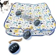 Oiuyamn Interactive Pet Toys Ball, Smart Pet Ball Fast Rolling in Pouch, Motion Activated Chirping Pet Toy, Hide and Seek Kitten Toy