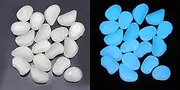200 pcs Luminous Stone，Each About 1 inch，Absorb Sunlight for More Than 2 Hours and emit Light for 3-6 Hours，Used for bar Decoration; Villa Garden Landscaping, Swimming Pool Decoration, etc.(White)