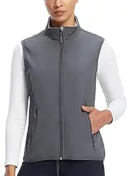 [fit space] Women's Lightweight Vest Soft Shell Waistcoat Sleeveless Windproof Jacket Zip Pockets Cycling Hiking Running Golf