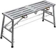 Adjustable Height Aluminum Platform Step, Folding Ladders Stool Durable Construction Easy Store and Transport