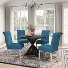 Banff 5-Pc Dining Set, Round Table & 4 Chairs, Blue