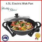 Electric Wok Frypan with Glass Lid Skillet Non-Stick Cooker Large Family Frying