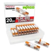 WAGO 221-2401 Lever Nuts Compact Splicing Inline Wire Connectors with Case |