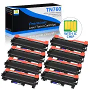 8PK TN760 Toner Cartridge w/Chip for Brother HL-L2390DW MFC-L2730DW HL-L2350DW