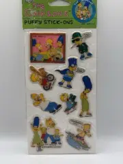 90's The Simpsons Puffy Stick-Ons 9 Stickers Original Sealed Homer Marge Bart
