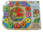 First Learning My First Wooden Clock With Shapes Puzzle New