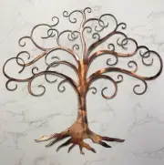 Swirled Tree of Life - Metal Wall Art - Copper 17"