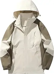[Generic] Men's Lightweight Jacket Windbreaker Rip Stop Rain Shell Coat Color Matching Zipper Pockets Jacket