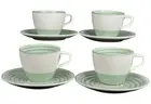 VILLEROY & BOCH Artesano Nature Vert Green Tea Coffee Cup/Saucer Set/4 New