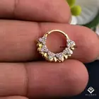 Lucy 14 CT Gold Septum Daith Piercing, Natural Diamond, Nose Ring clicker