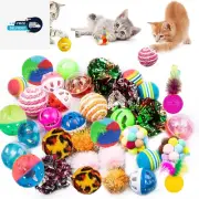 Cat Toys,34Pcs Cat Ball Toys,Kitten Chew Toys Balls,Cat Toys for Indoor Cats,Kit