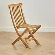 Home Wooden Folding Chair, Leisure Chair with Back, Collapsible Seats for Recreation, Portable Fold Kitchen Stool Chair, No Assembly(Original Wood Colour,Small)