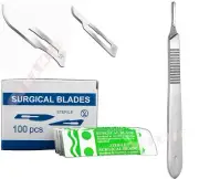 200PCS SCALPEL BLADES #15 + #10 + HANDLE + #3 SUITABLE FOR DERMAPLANING DENTAL