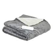 Homedics Indoor Soft Heated Blanket Winter Warming Throw Rug Grey 130x180cm