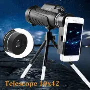 10x42 Portable Handhold HD Wide Angle Optical Scope Hiking Monocular Telescope M