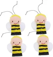 4pcs Soft Plush Bee Finger Puppets for Interactive Animal Puppets for Early Education Handmade Comforting with Detailed Craftsmanship for Playtime