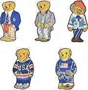 5PCS Fashion Bear Embroidered Patches for Clothing, Sew on/Iron on Patches for Clothing, T-Shirts, Jackets, Backpacks, Jeans, Hats, Clothes Decorations