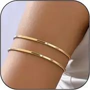 [Harry and Henry] Minimalist Arm Cuff Gold Arm Cuff Upper Arm Cuff Jewelry for Women Dainty Layered Arm Bangle Bracelet Armband Armlet Jewelry