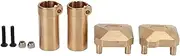 RC Diff Cover Straight Axle Adapters Heavy Duty Brass CNC Machined for Improved Weight Distribution and Performance Upgrade Compatible with Axial SCX10 II 1/10 RC Car Gold Color