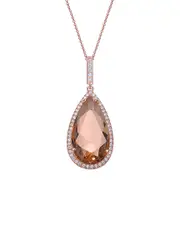 Genevive 18K Rose Gold Vermeil CZ Necklace