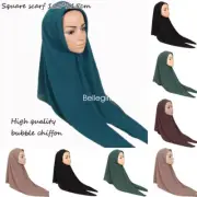 Muslim Square Scarf Bandana Women Chiffon Scarves Shawl Large Hijab Headwear