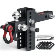 TYT Adjustable Trailer Hitch Tri Ball Mount with Swivel Shackle and Tow Hook,...
