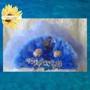 Yemaya Inspired Fan Abanico Olokun Yoruba Altar Santeria Religion Ocha IFA Osha