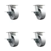 5 Inch Kingpinless Semi Steel Wheel Swivel Caster Set with Brake and Swivel Lock