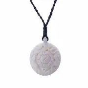 Bone Necklace Yin Yang Ching Taoist Dragon Phoenix Pendant Cord - 81stgeneration
