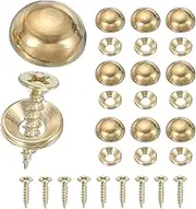 uxcell Brass Decorative Screws with Caps, Mirror Screw Self Tapping Screws Decorative Cover - Fitting for(Furniture Fixing- Wall Hangings - Wood Handcrafted) 15mm & 10 Pack & Yellow