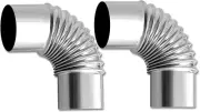 Elbow Pipe 2 PCS 90 Degree Chimney Stainless Steel Flue for Outdoor Camping Wood