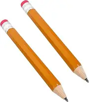 Veemoon 2pcs Jumbo Pencils for Preschool Oversized Thick Pencils with Protective Cap and Eraser Fun Novelty Back to School Supplies for Photo Props and Creative Activities