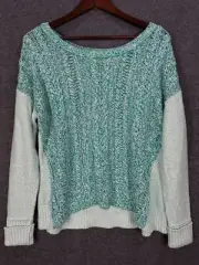 American Eagle Sweater Womens Large Mint Green Two-Tone New Old Stock w/ Tags