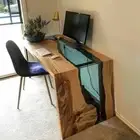 Study, Office Table Epoxy Resin Table Top Walnut Wood Custom Order Resin Art