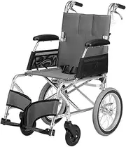 Sport Manual Wheelchair Aluminium Alloy Folding Wheelchair with Handbrakes, Transport Lightweight Wheelchair for Seniors, Support 100kg/220lb